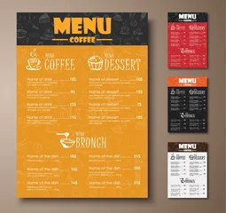 Fotobehang Design a menu for the cafe, shops or coffee shops with hand draw © olegphotor