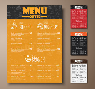 Design a menu for the cafe, shops or coffee shops with hand draw