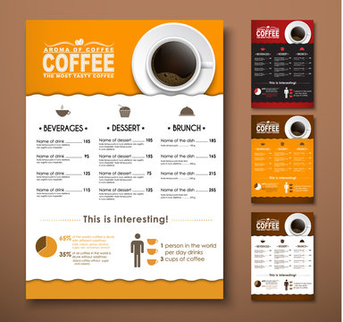 Design a menu for the cafe, shops or coffee shops