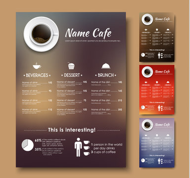 Design a menu for the cafe, shops or coffee with a blurred backg
