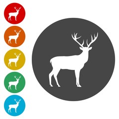 Illustration of deer in circle 