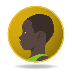 child profile icon, avatar icon, face viewed from side