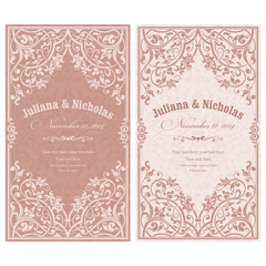Set of 2 Wedding Invitation card Baroque - 123619406
