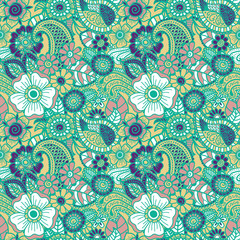 Paisley seamless colorful pattern