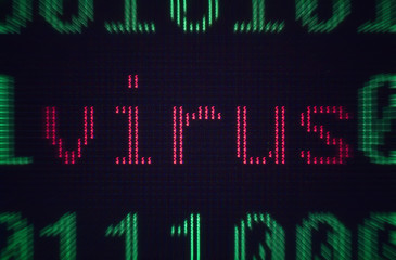 Internet security concept for virus, unsecured system and hacking