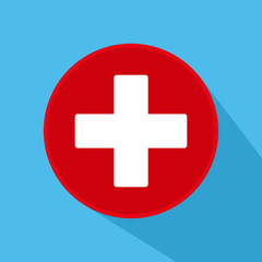     First aid medical sign flat icon for app and website 

