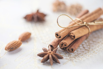 Different spices and nuts for Christmas