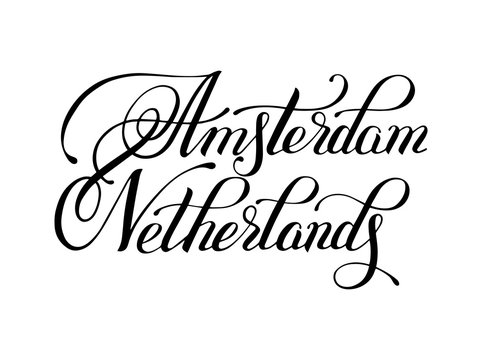 Amsterdam Netherlands black ink hand written inscription