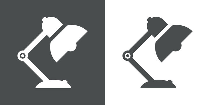 Icono plano lampara tipo flexo gris
