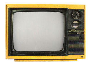 Vintage television - old TV isolate on white, retro technology