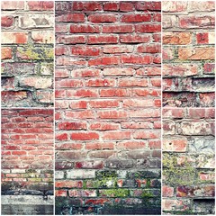 Old brick wall collage
