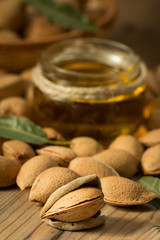 Almond oil and almonds