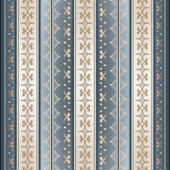 Vector line art seamless border for design template.