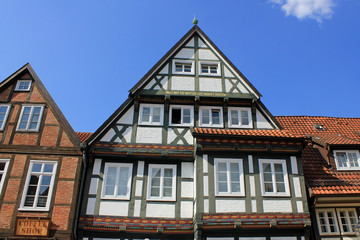 Fototapeta na wymiar Celle: Malerische Fachwerkhäuser (Niedersachsen)
