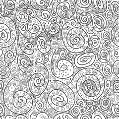 Abstract drawn with curls vector seamless texture. Wallpaper, ba