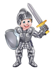 Naklejka premium Cartoon Knight Boy