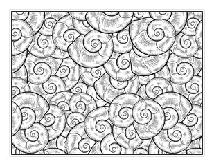 Fantasy decorative seashells pattern page