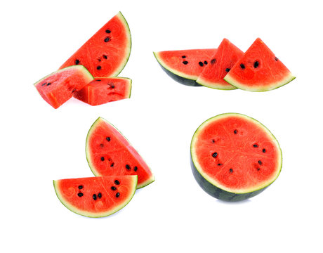water melon slices isolated on white background