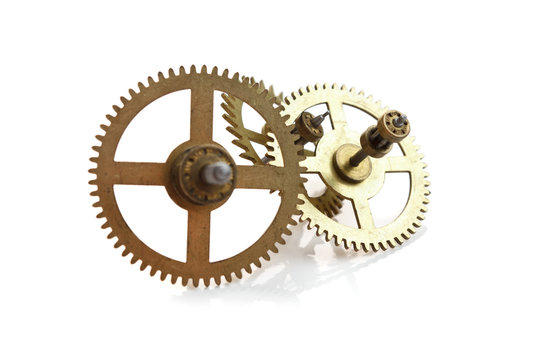 clockwork gears isolated on white