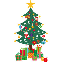 クリスマスツリーに飾り付け