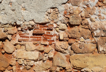 Old stone and brick wall