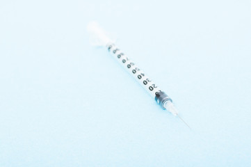 Syringe with needle as medical instrument