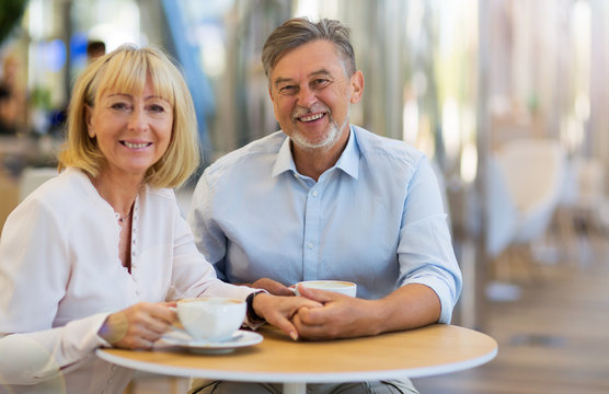 Mature Couple At Cafe