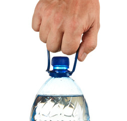 bottle of water in hand