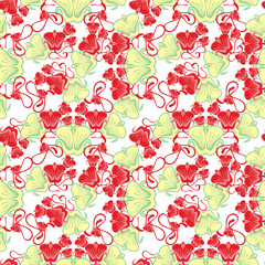 Beautiful seamless floral pattern. Abstract flowers silhouettes. Vector clip art.