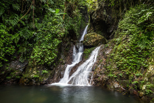 Bottom Fall in Ng Tung Chai tail in Tai Mo Shan country park in Hong Kong