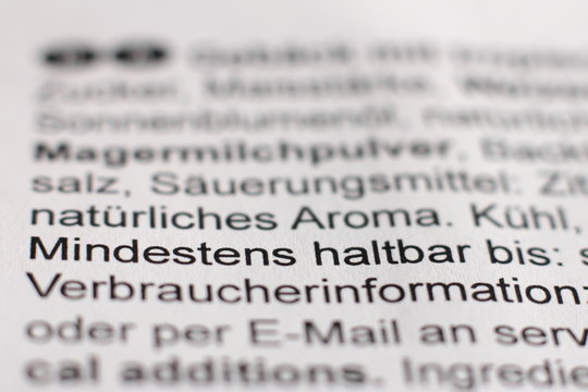 Hinweis Mindesthaltbarkeit