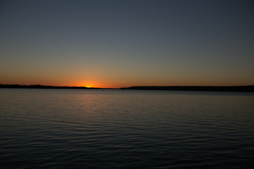Sunset on a calm lake in Ontario Canada