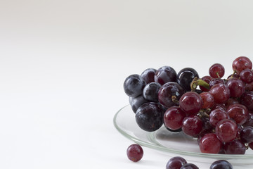  grape on dish glass 