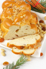 sliced sweet braided bread