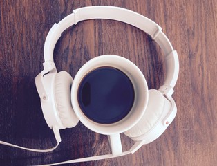 Coffee dj headphones