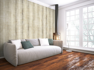Fototapeta premium Modern bright interior . 3D rendering