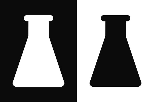 Chemical flask icon vector