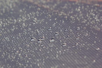 Water drops on a light warm gray background. Abstract background.