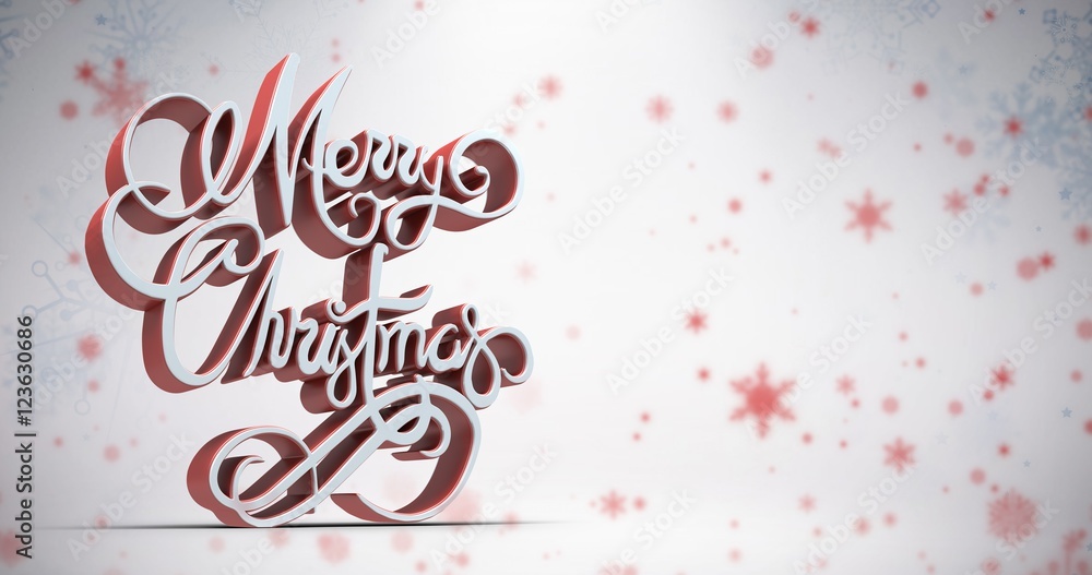 Aufkleber composite image of three dimensional text in white and red color