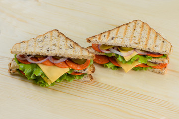 Toast grilled cheese Bacon, Lettuce and Tomato Sandwiches