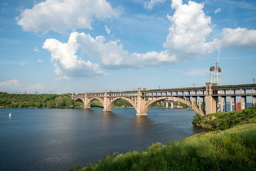 Fototapeta premium Bridge to the island Khortytsya, Zaporozhye