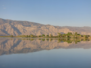 view from diaz lake near lone pine, california
