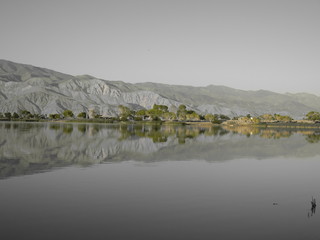 view from diaz lake near lone pine, california
