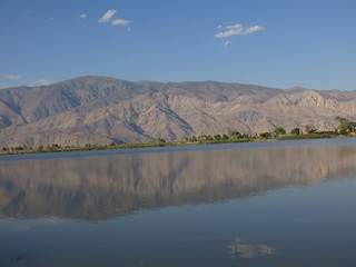 view from diaz lake near lone pine, california
