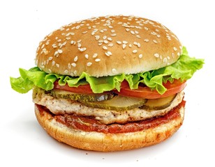 Hamburger isolated on white background