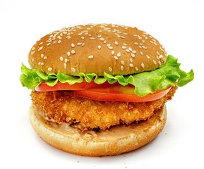 Hamburger isolated on white background