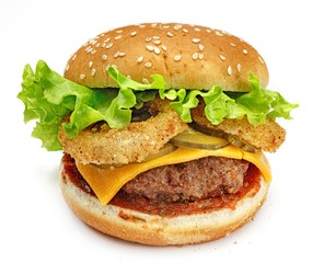 Hamburger isolated on white background