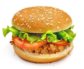 Hamburger isolated on white background