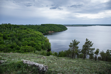 Panoramic view of the river from the mountains