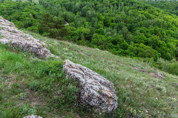rocky ledges in the mountains